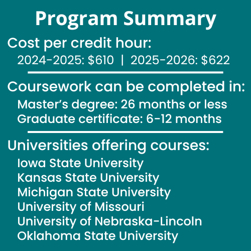 Program summary of cost, time to completion, and partner universities.